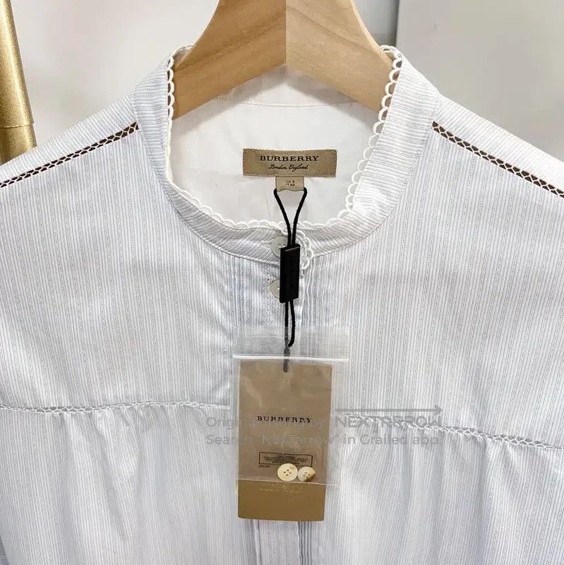 Burberry Light Blue Cotton Long Sleeve Shirt.