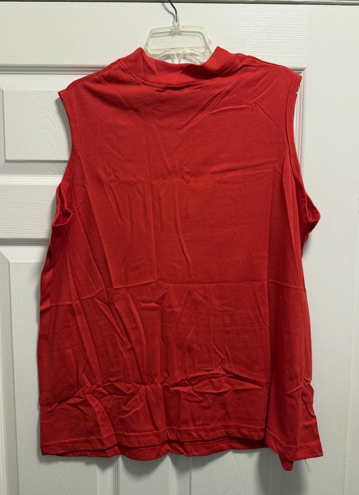 Designer Vintage Red Sleeveless USA-Made Tank – 1X Size M / US 6-8 / IT 42-44 - 2 Thumbnail