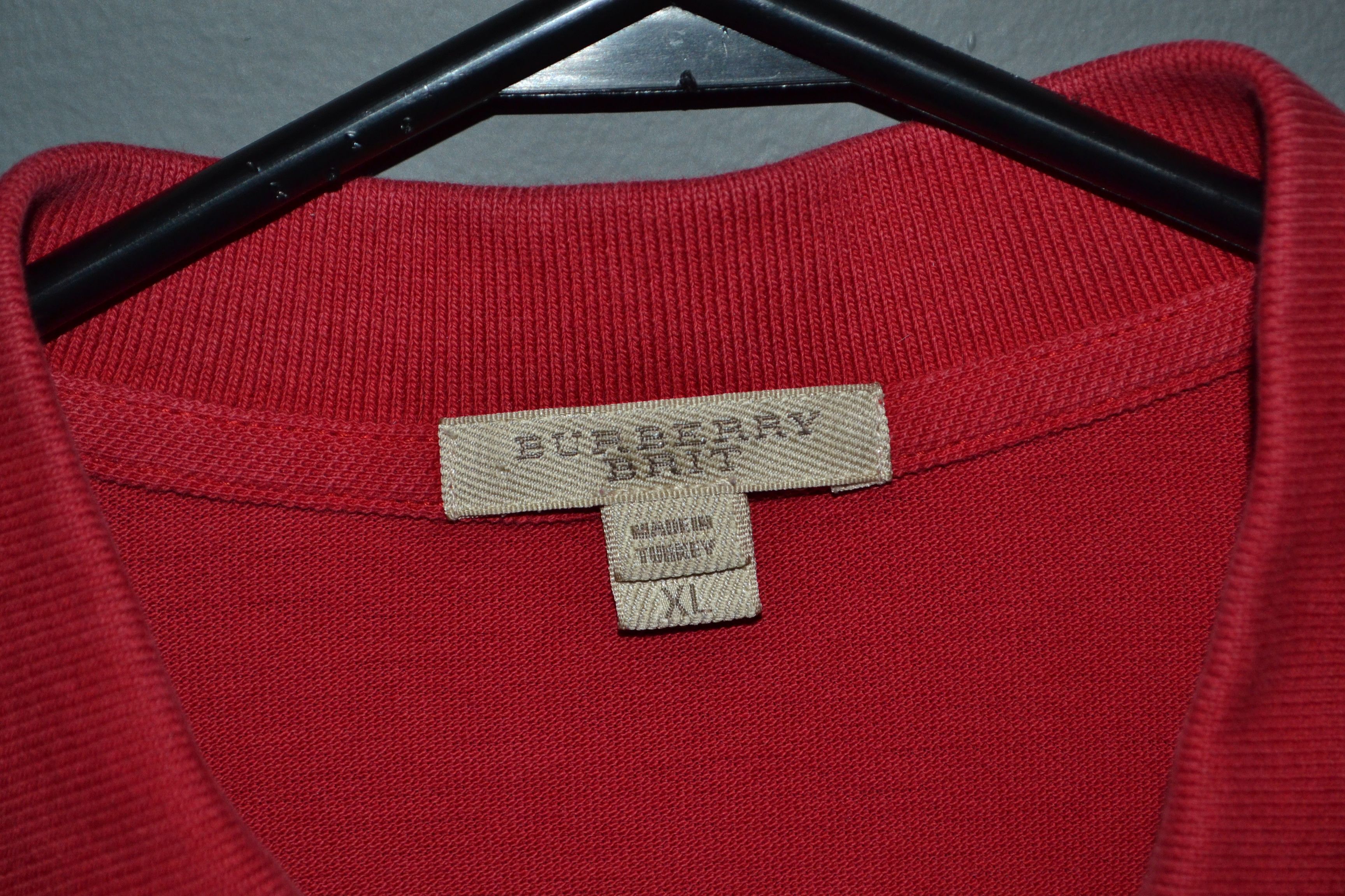 Burberry Burberry Brit XL size Red Pima Cotton Polo Shirt Size US XL / EU 56 / 4 - 3 Thumbnail