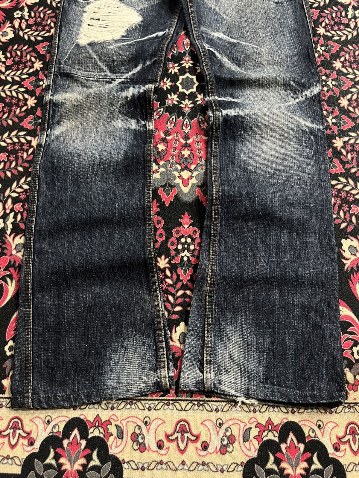 Number (N)ine Nicole Club Hideaways Dark Faded Washed Distress Flare Jeans Size US 30 / EU 46 - 8 Thumbnail
