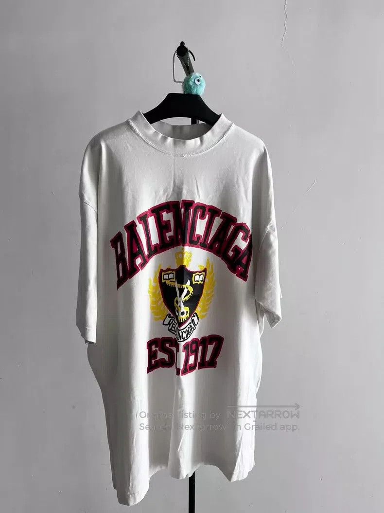 Balenciaga Balenciaga White scissor wheat letter short-sleeved T-shir Size US XL / EU 56 / 4 - 1 Thumbnail