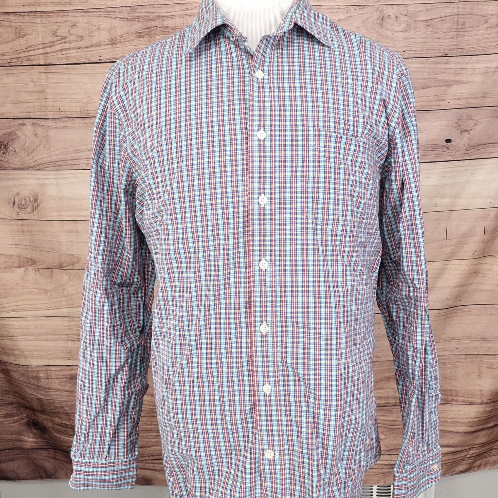 Gap GAP CLASSIC FIT RED BLUE CHECK SHIRT MENS SIZE XL Size US XL / EU 56 / 4 - 3 Thumbnail