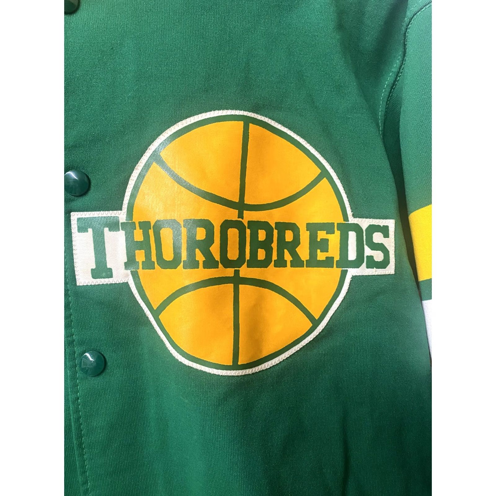 Vintage VINTAGE Powers Kentucky State Thorobreds Varsity Jacket Men 44 Green Cotton Blend Button Closure Varsity Jacket Mens 90s Size US S / EU 44-46 / 1 - 2 Thumbnail
