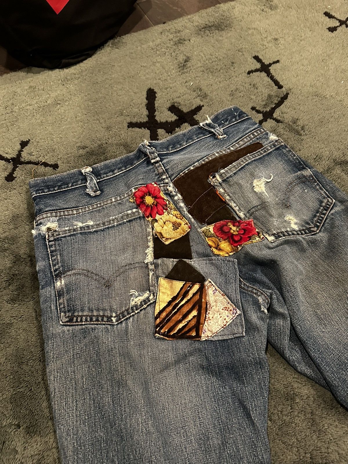 Levi's × Vintage Vintage 70’s Patchwork Big E Flared Orange Tab Levis Size US 29 - 4 Thumbnail