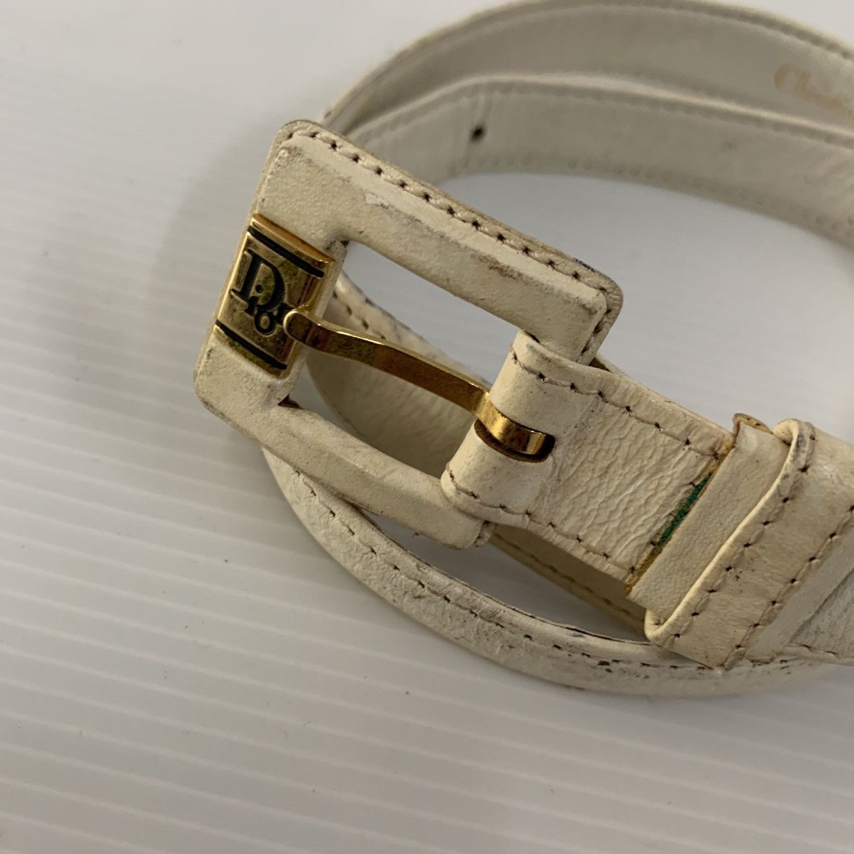 Christian Dior Monsieur CHRISTIAN DIOR White Leather Belts Size ONE SIZE - 3 Thumbnail