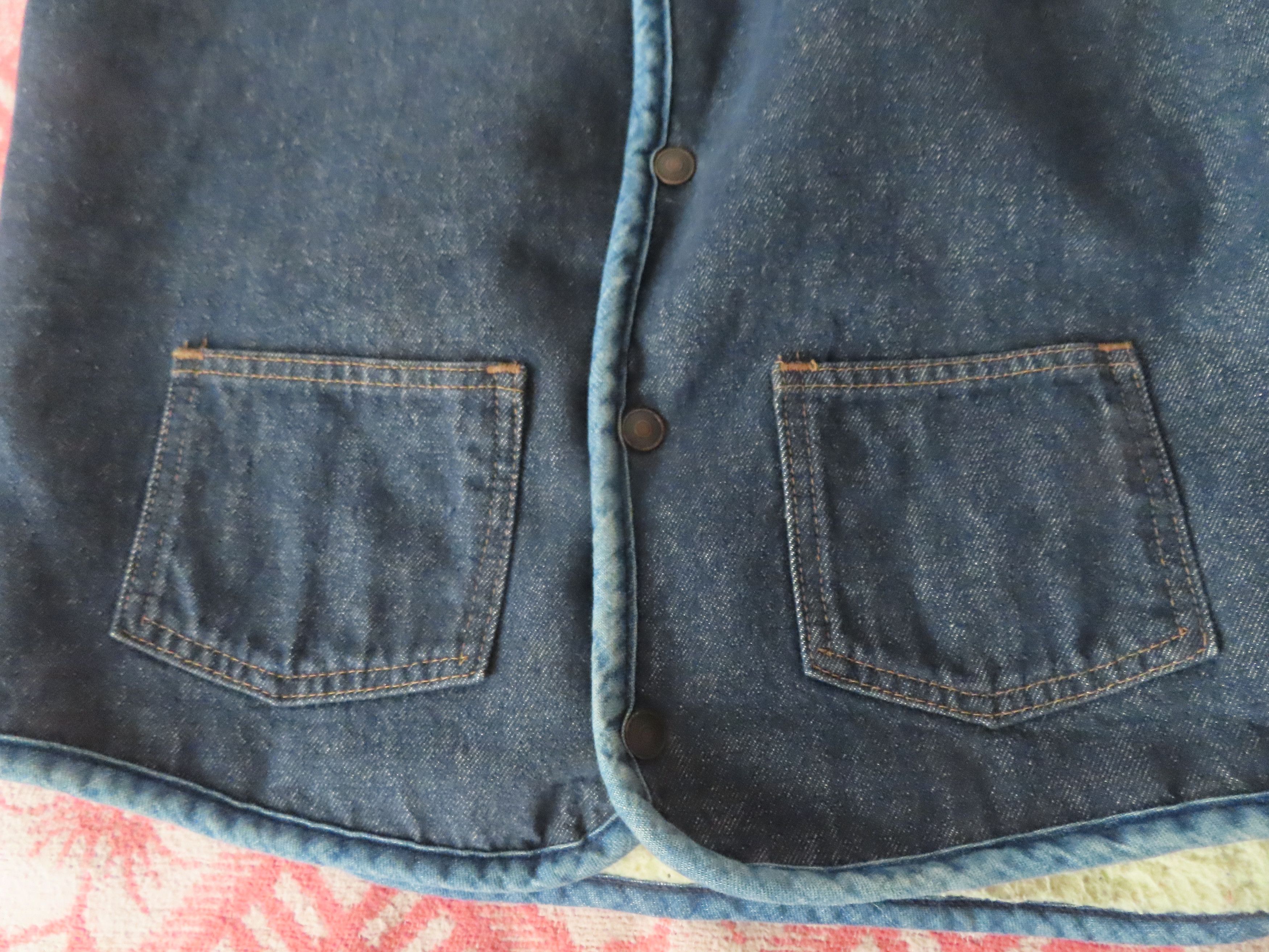 Carhartt × Vintage CARHARTT Large tall Sherpa Lined Denim SnapFront Gilet Vntg Size US L / EU 52-54 / 3 - 2 Thumbnail