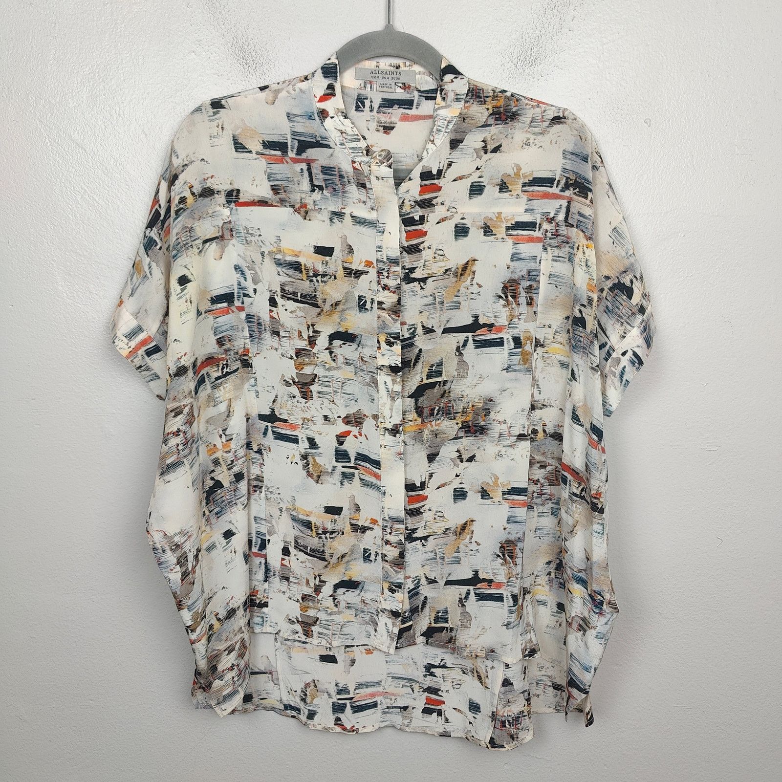 Allsaints AllSaints Fleet Dash Shirt Womens 4 100% Silk Size S / US 4 / IT 40 - 1 Thumbnail