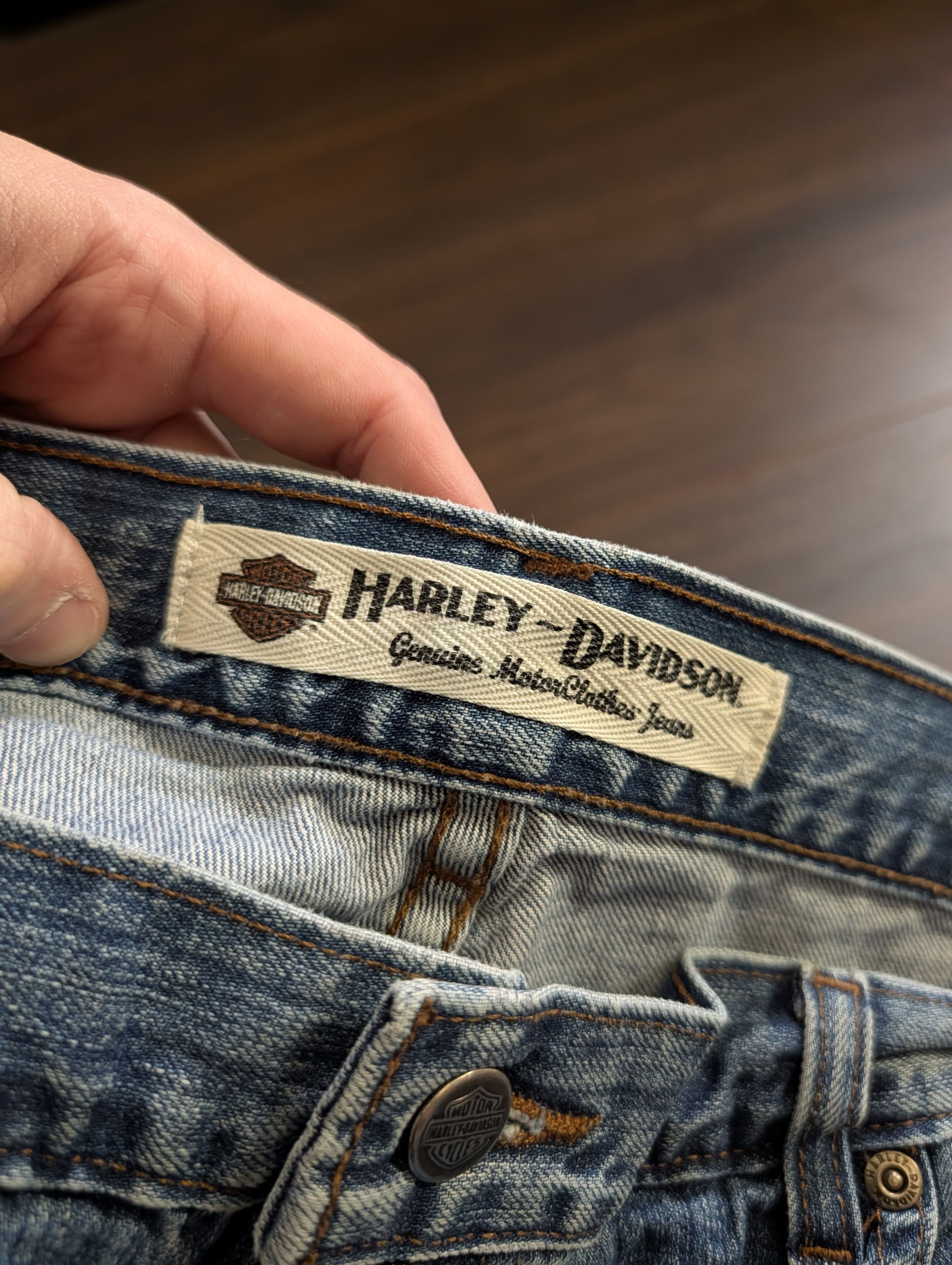 Harley Davidson Vintage blue denim branded tapered jeans 38 Size US 38 / EU 54 - 11 Thumbnail