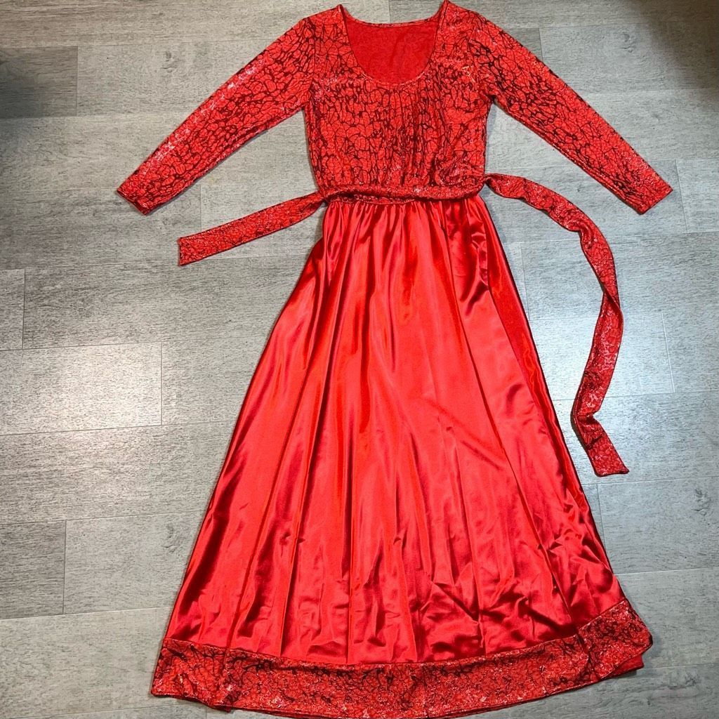 Other Custom made Holiday Maxi Dress with Removable Sash Red & Metallic Small Size S / US 4 / IT 40 - 9 Thumbnail