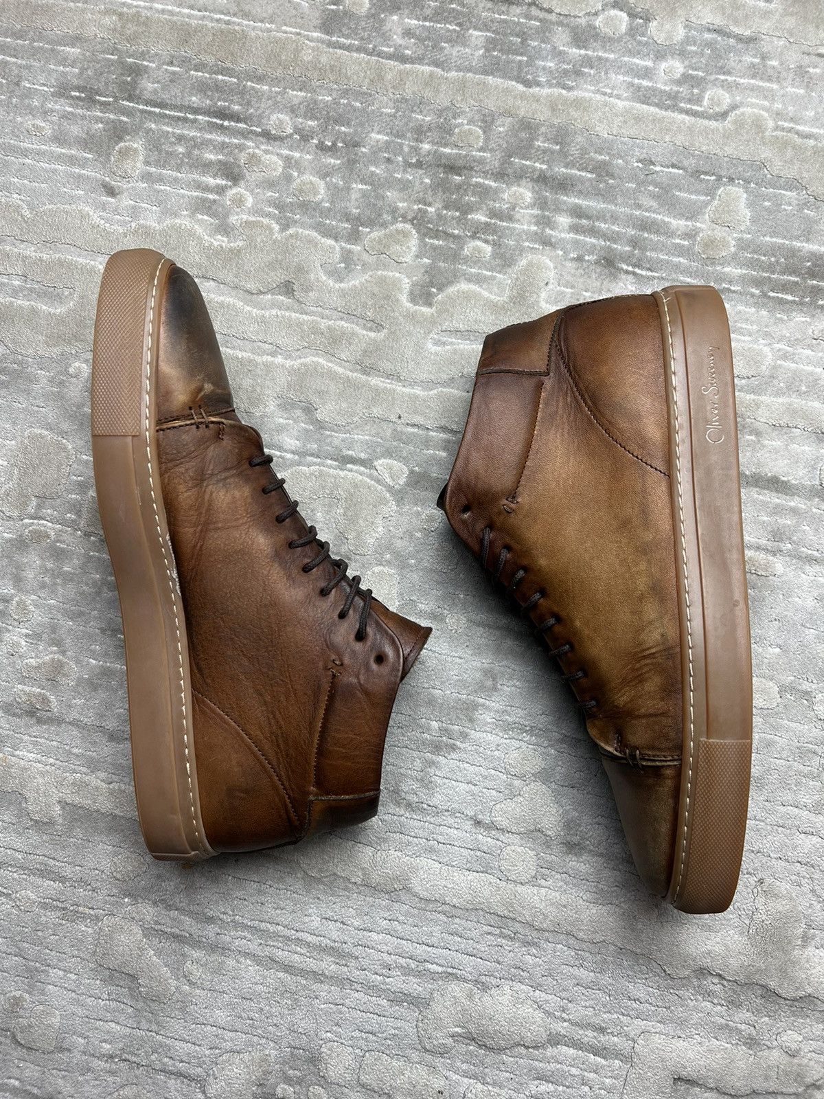 Oliver Sweeney Nova Shoes Sneakers Hi Top Leather Sale in Brown, Men's (Size 9) — image 4 of 6