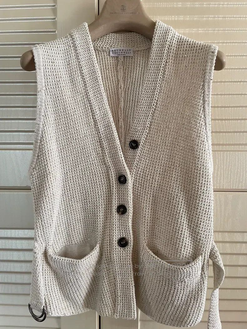 Brunello Cucinelli Brunello Cucinelli Beaded Waist Cinching Vest Size XXS / US 00 / IT 34 - 1 Thumbnail