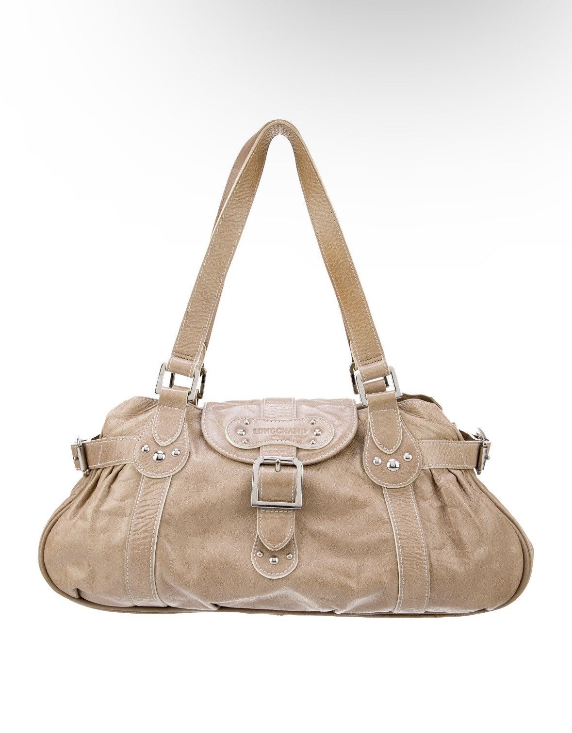 Longchamp Vintage Longchamp Tan Leather Shoulder Bag Grailed