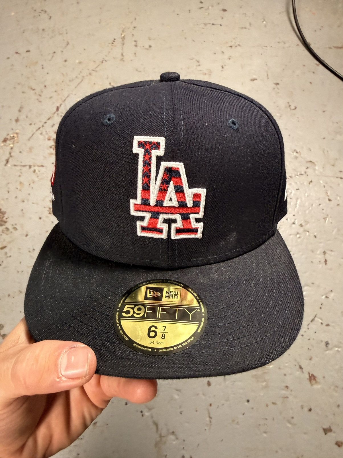 New Era La Dodgers USA Flag Hat Fitted 6 7/8 Size ONE SIZE - 1 Thumbnail