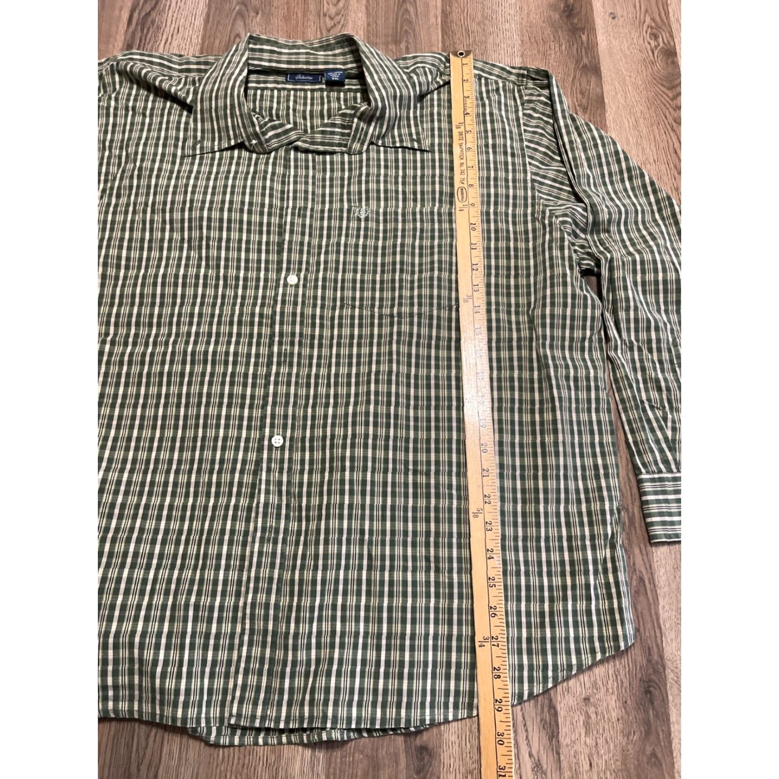 Vintage Salt Water Shirt Men 2XL Plaid Button-Up Long Sleeve Green Gray Shirt Size US XXL / EU 58 / 5 - 7 Thumbnail
