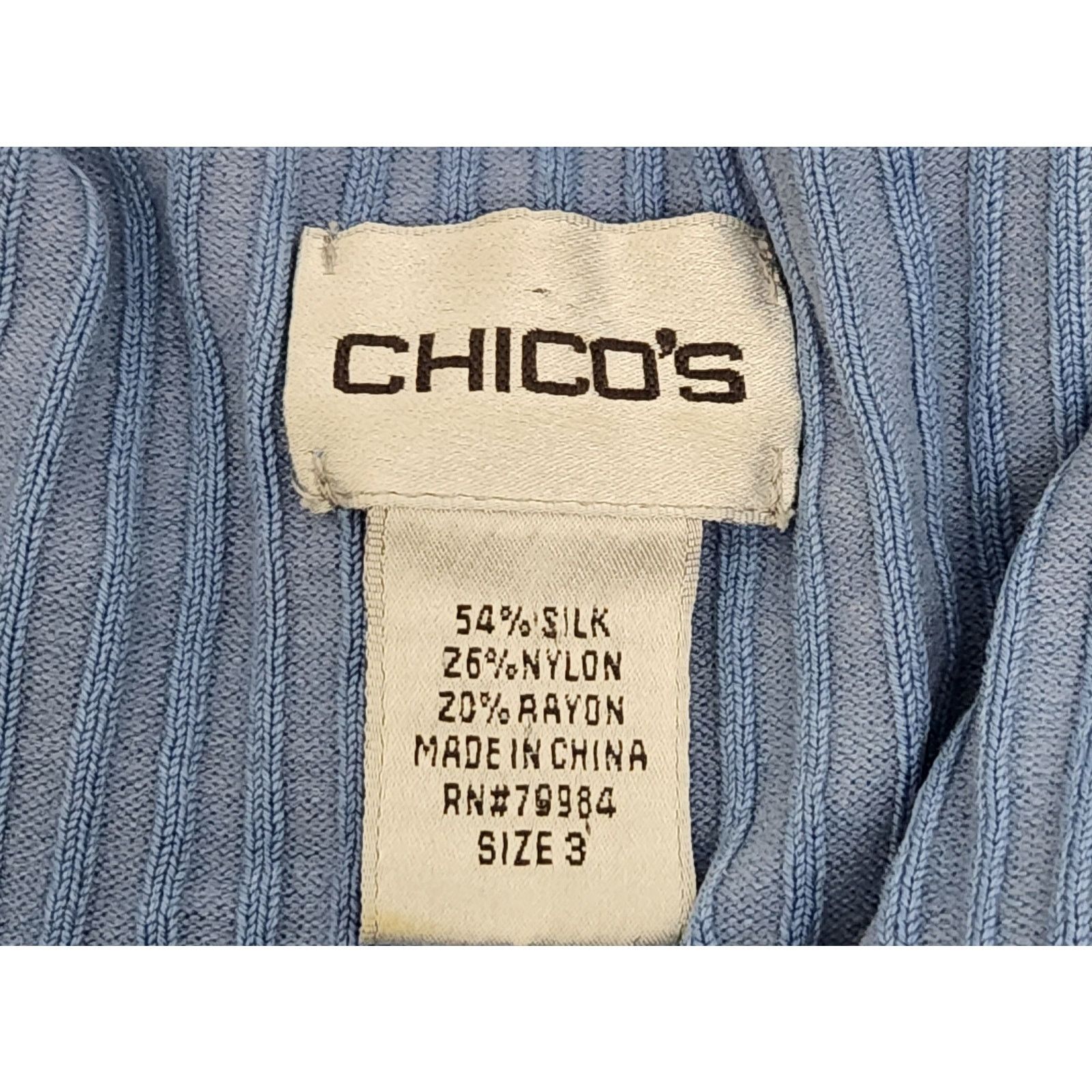 Other Chico's Blue Silk Blend Button Up Cardigan Sweater 3 XL Size XL / US 12-14 / IT 48-50 - 4 Thumbnail