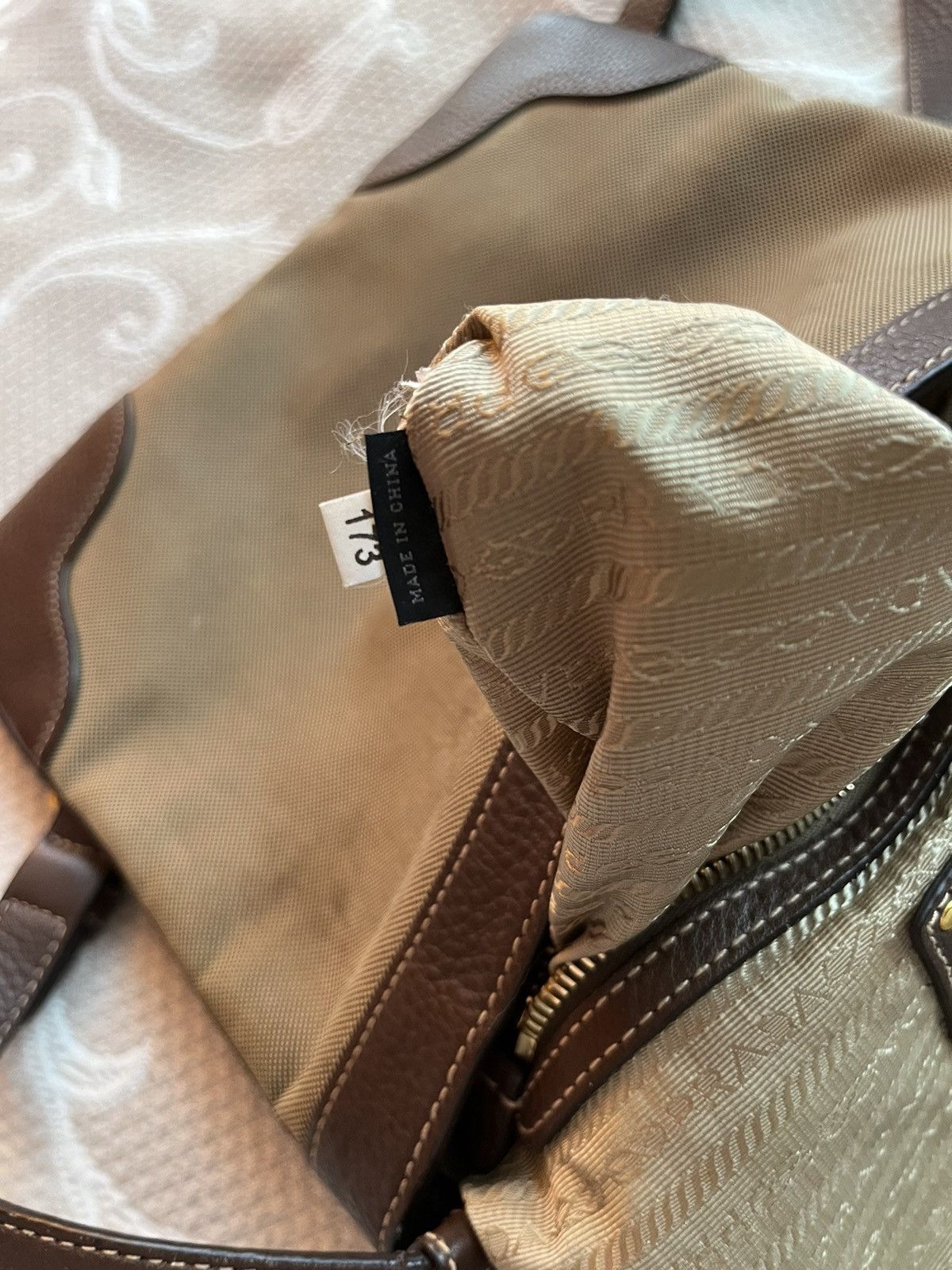 Prada Prada Logo Jacquard Canvas and Leather Messenger Bag Size ONE SIZE - 12 Thumbnail