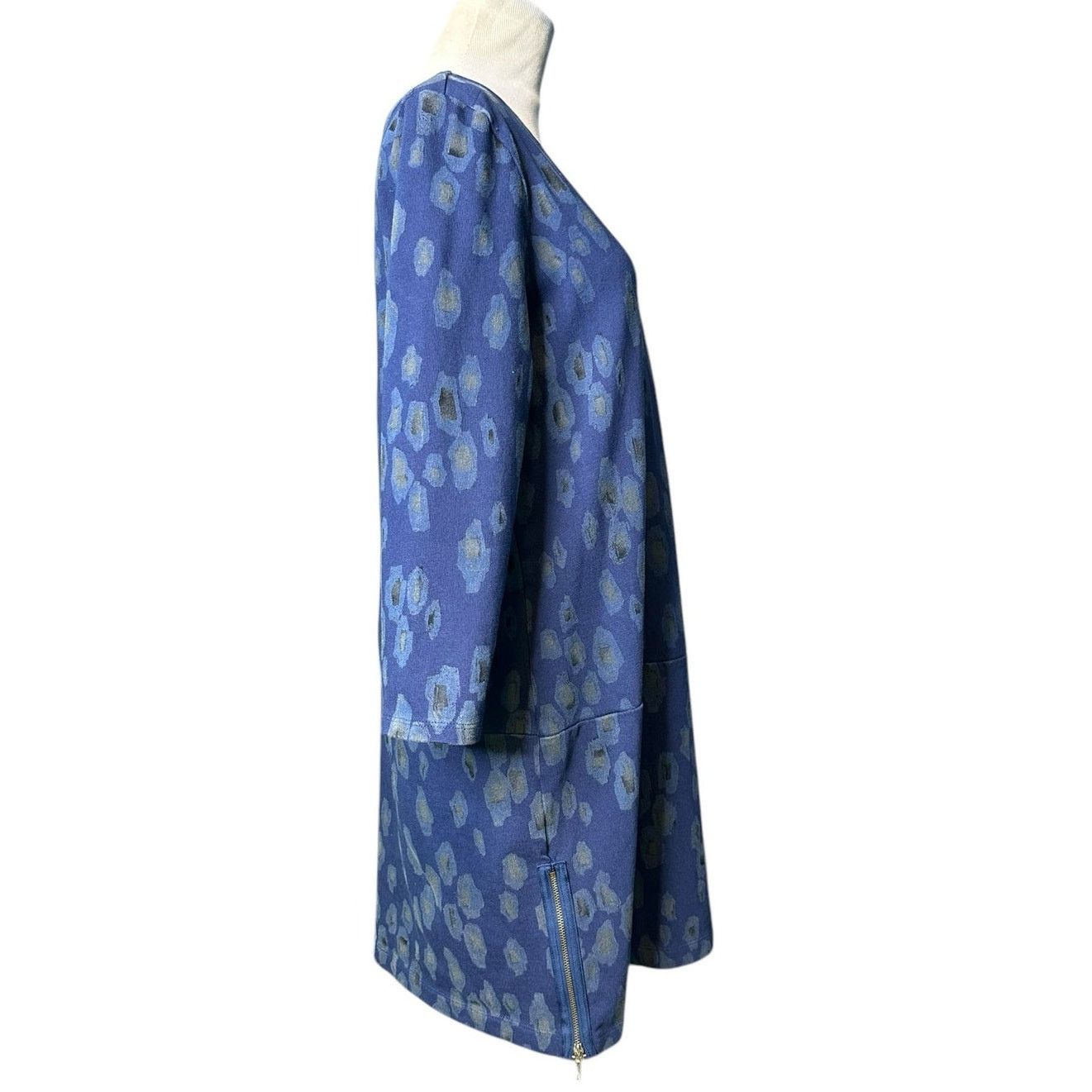 Gap Gap Blue Leopard Print 3/4 Sleeve Mini Dress size M Size M / US 6-8 / IT 42-44 - 6 Thumbnail