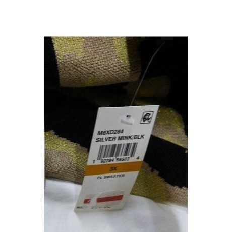 Other Planet Gold Juniors' Plus Size Glitter Leopard-Print Sweate Size ONE SIZE - 8 Thumbnail