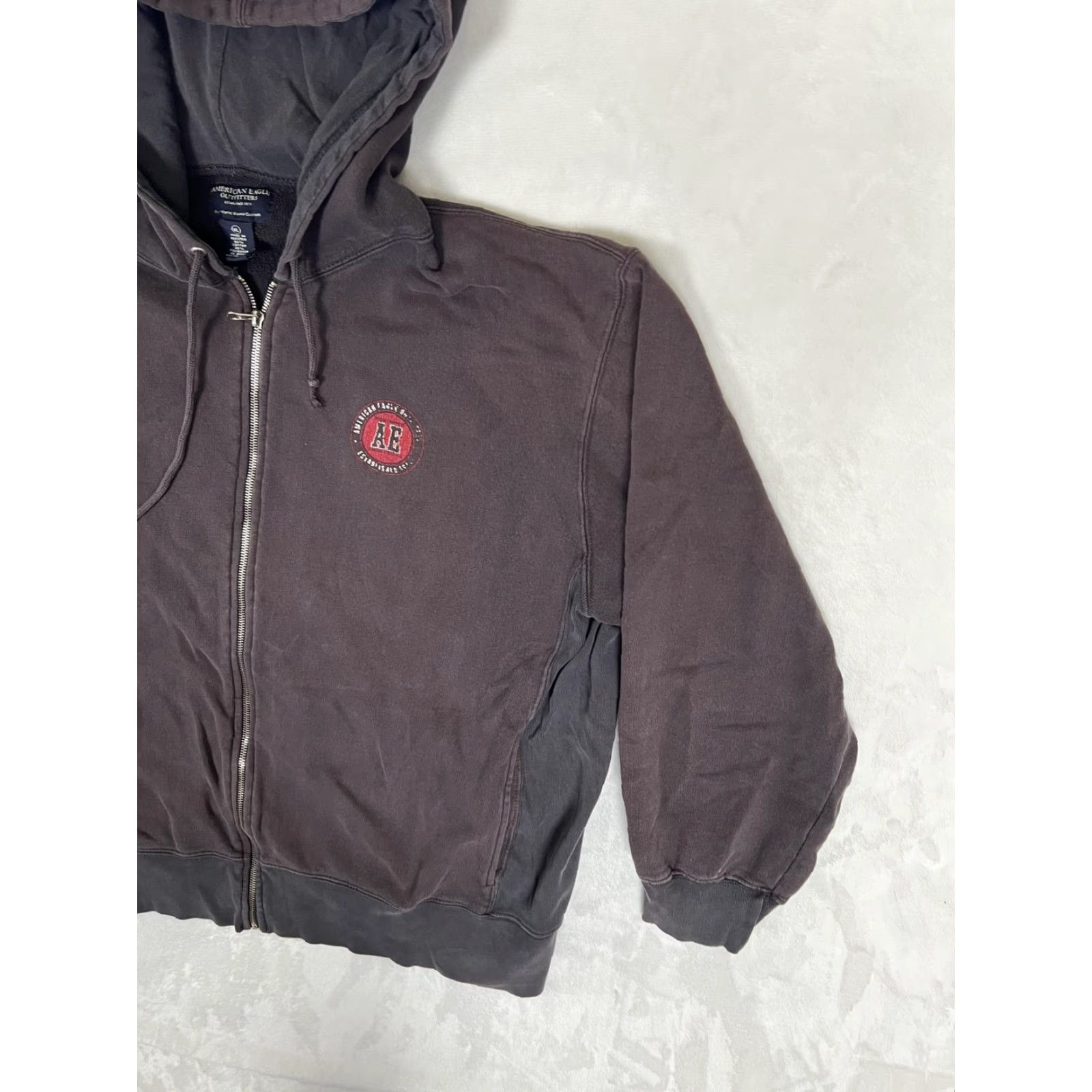American Eagle Outfitters VINTAGE American Eagle Outfitters Hoodie Mens 2XL Brown Full Zip Hooded Pockets Zipper Logo Sweatshirt Size US XXL / EU 58 / 5 - 4 Thumbnail
