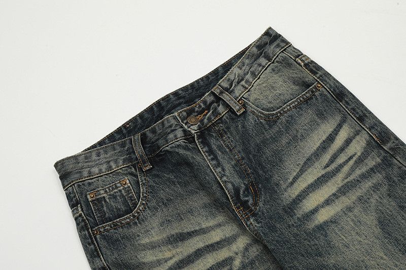 Vintage Distressed Cleanfit washed flared men's jeans Size US 32 / EU 48 - 3 Thumbnail