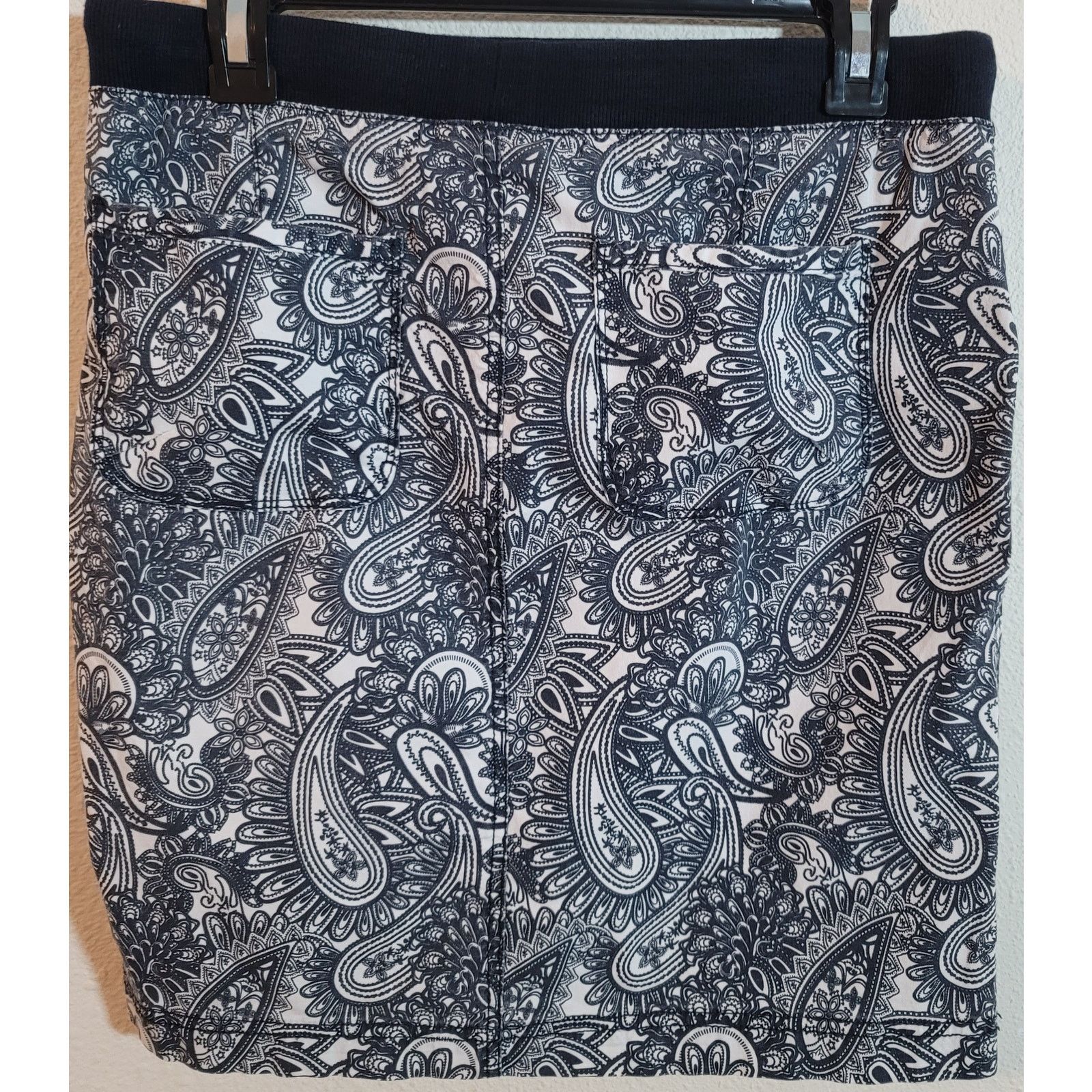 Other Cleo Petites Black White Paisley Print Pencil Mini Skirt 6 Size 28" / US 6 / IT 42 - 3 Thumbnail