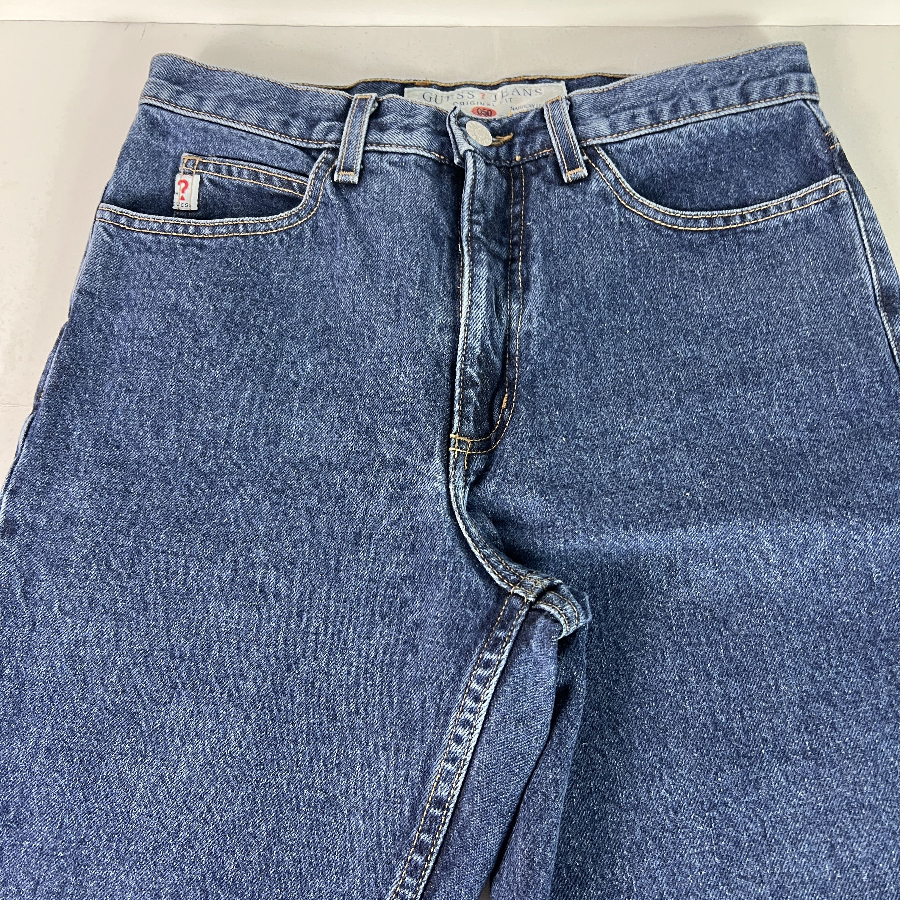 Guess VTG 90s Guess Jeans High Rise Straight Narrow Leg Blue Denim Size 30" / US 8 / IT 44 - 2 Thumbnail