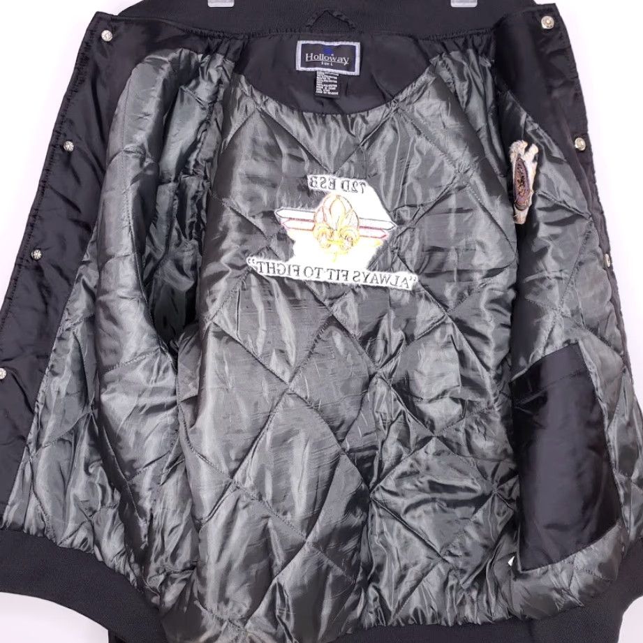 Holloway VINTAGE Holloway Satin Bomber Jacket Mens Size L Black 72nd Signal Battalion Army Germany Flight/Bomber Mens Size US L / EU 52-54 / 3 - 7 Thumbnail