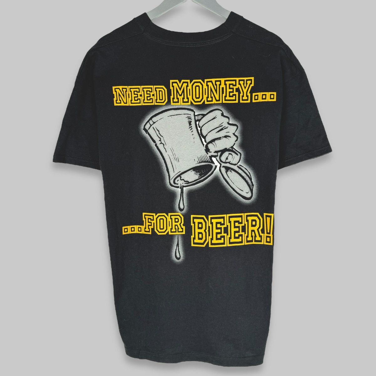Band Tees Vintage 90s Tankard Need Money For Beer Metal Band T Shirt Size US XL / EU 56 / 4 - 2 Thumbnail
