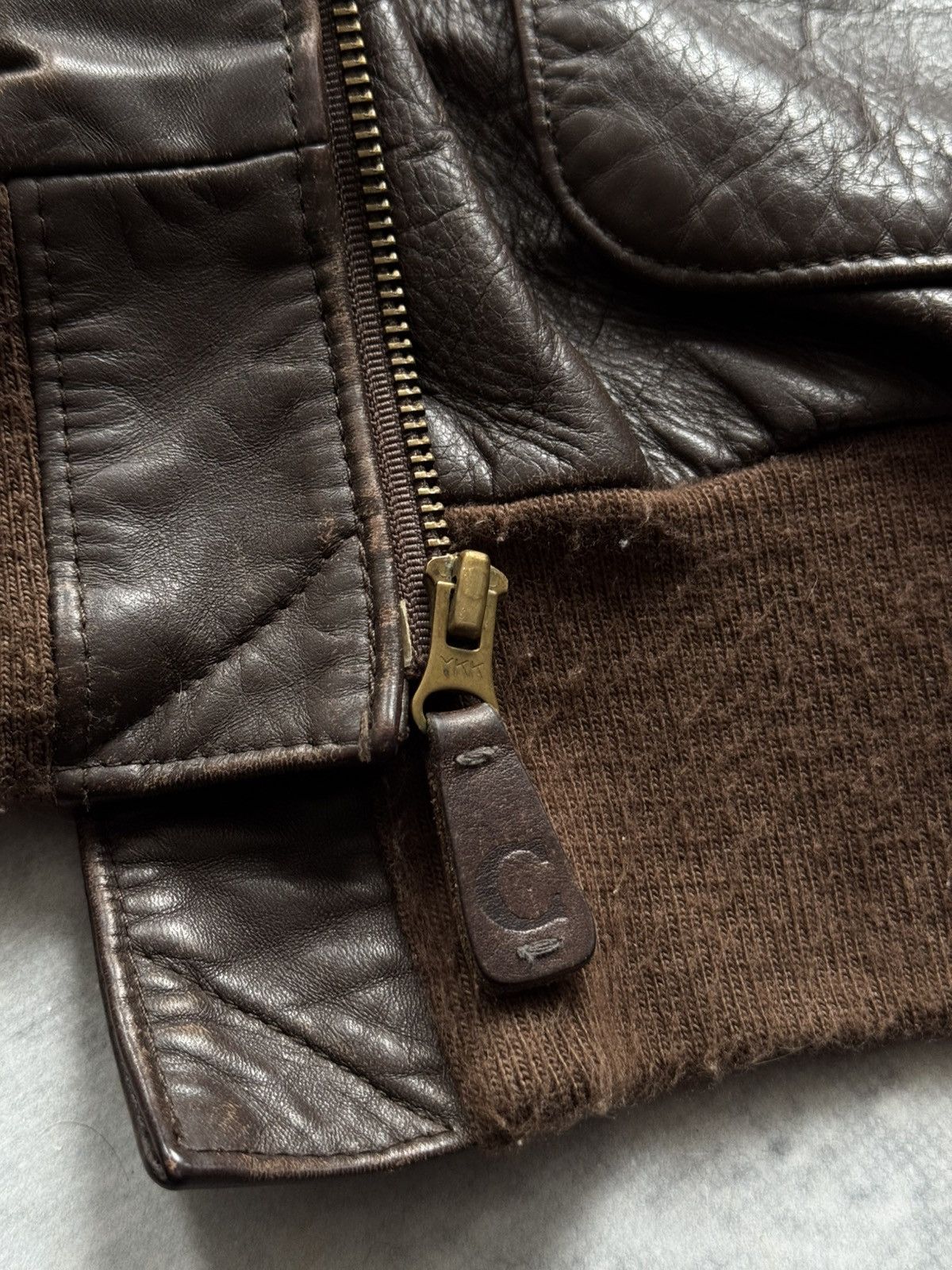 Cockpit USA Cockpit vintage leather jacket brown zip bomber Size US M / EU 48-50 / 2 - 8 Thumbnail