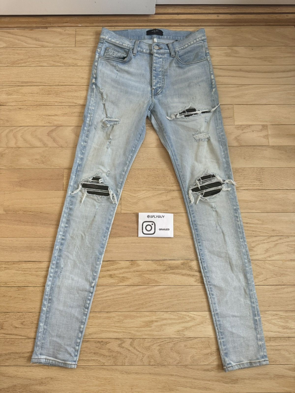 Jean à Carreaux Amiri Deep Classic - Taille 31, 92% Coton, Neuf Avec étiquette, Fabrication US