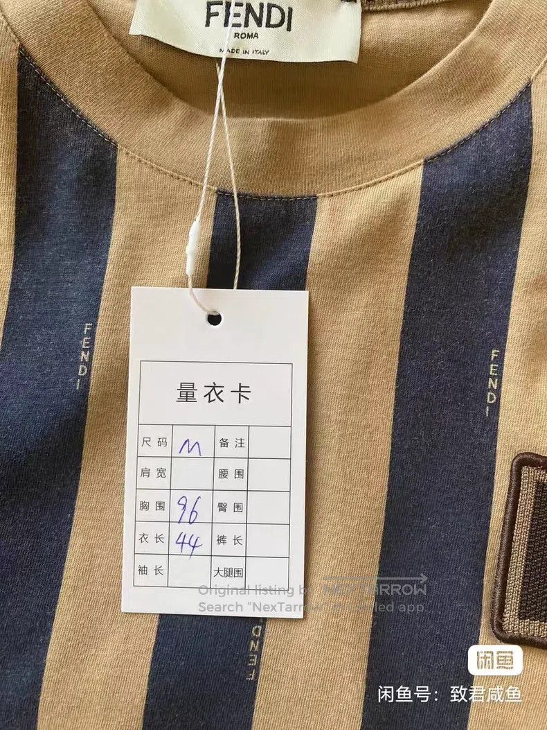 Fendi Fendi Striped Vertical Striped Letter Logo Short Sleeve T- Size M / US 6-8 / IT 42-44 - 8 Thumbnail
