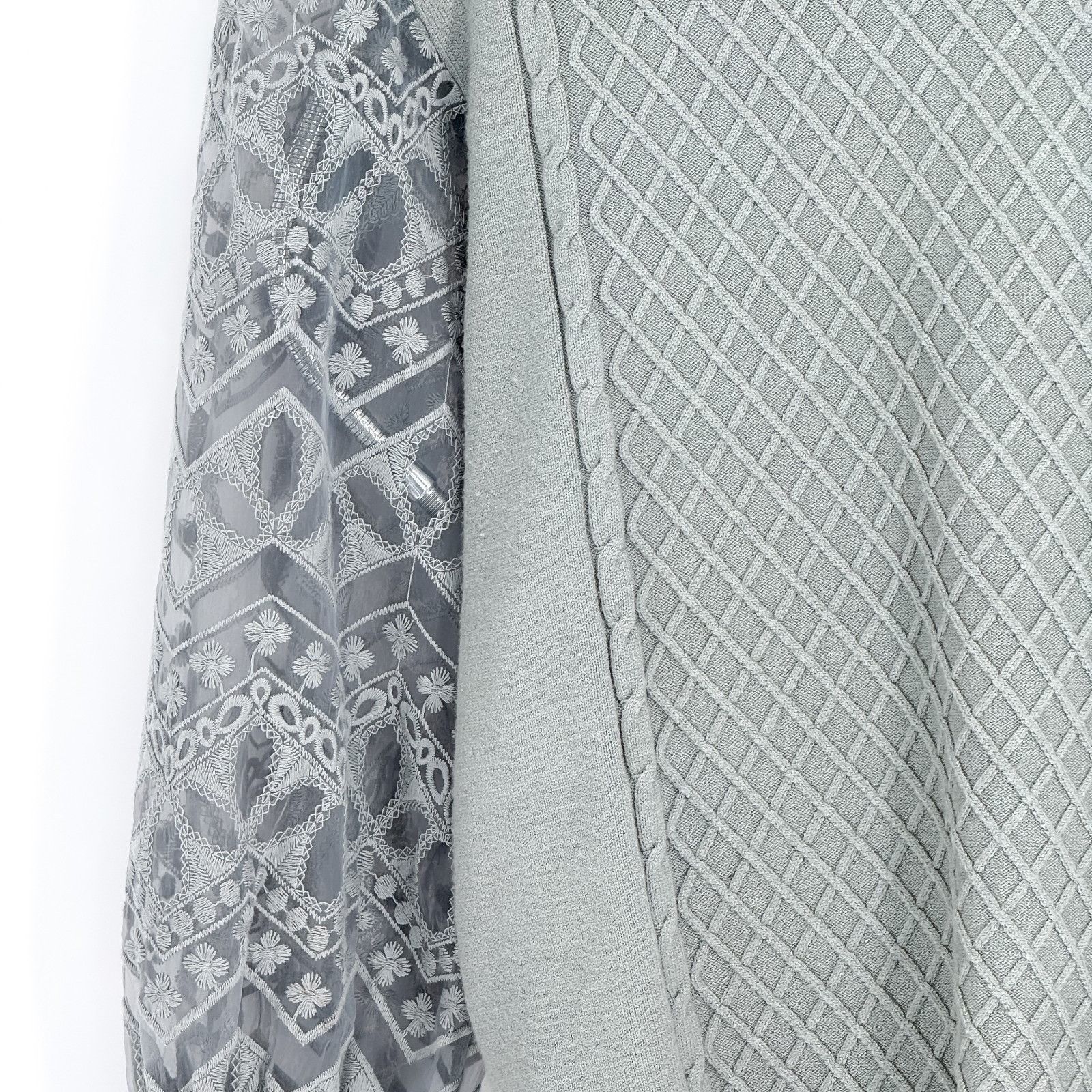 Anthropologie CALLIGRAPHIE Anthropologie Green Cable Knit Sheer Lace Sleev Size M / US 6-8 / IT 42-44 - 4 Thumbnail