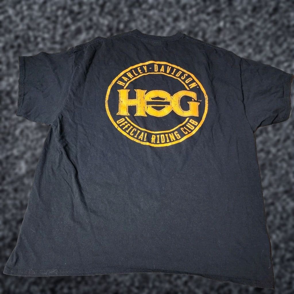Gildan Harley Davidson Owners Group HOG Riding Club Mens 2XL T Shirt Double Sided Black Size US XXL / EU 58 / 5 - 1 Thumbnail