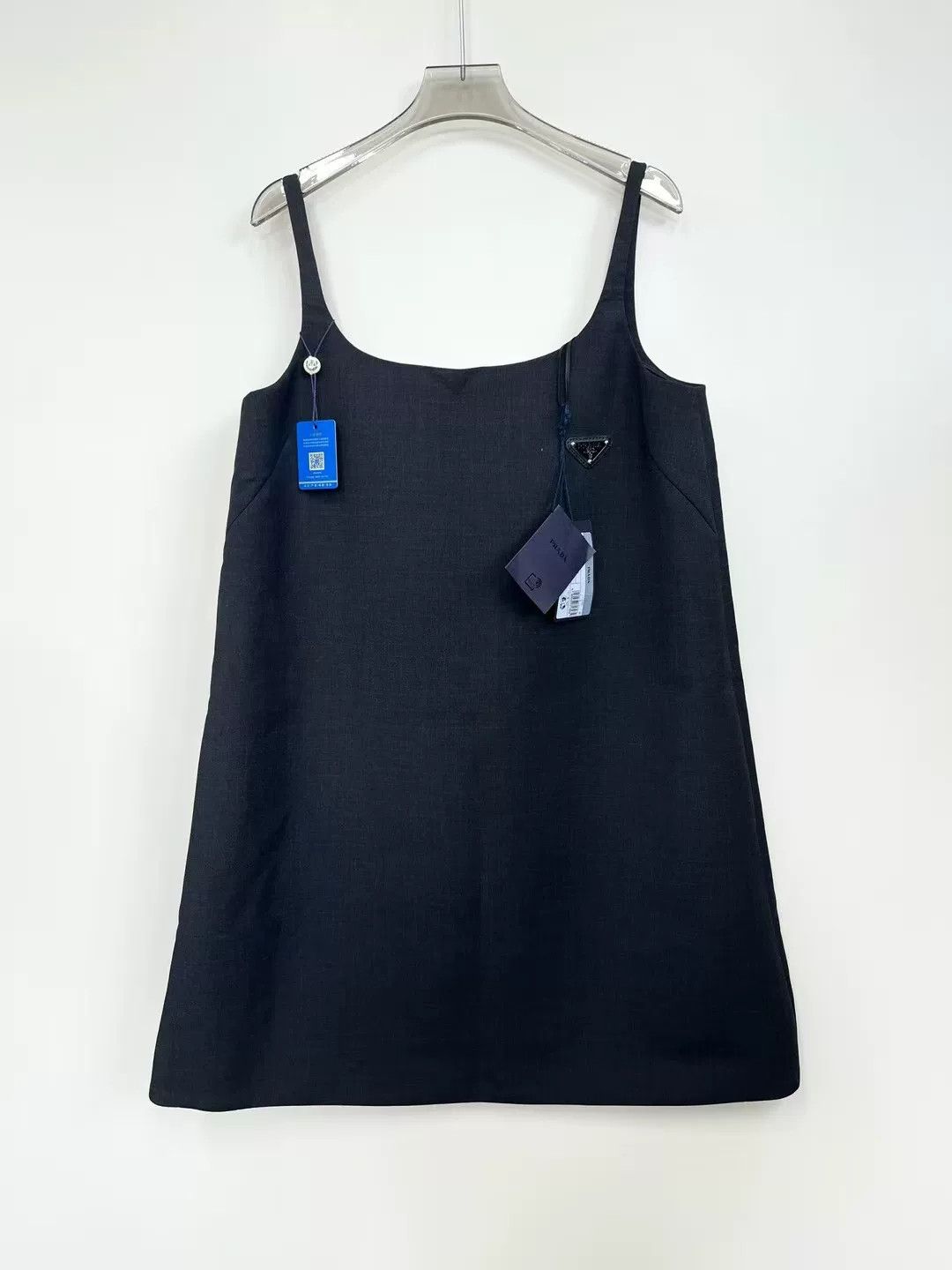Prada Prada Black Metal Triangle Logo Dress Size S / US 4 / IT 40 - 1 Thumbnail