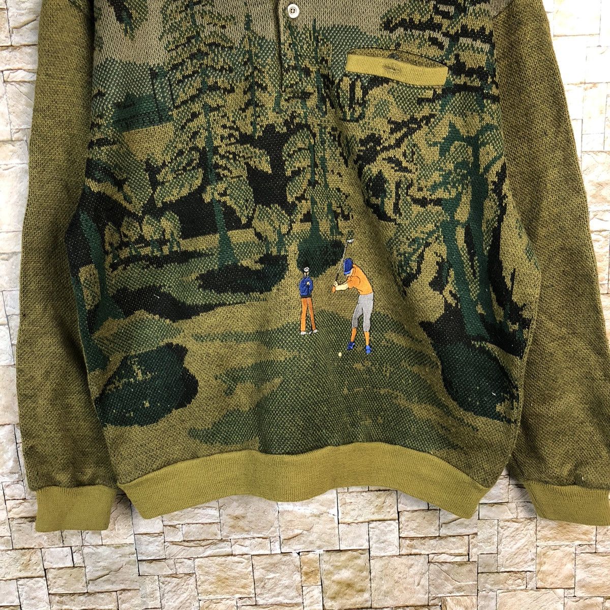 Vintage Urban City Green vintage art Knitwear #A243 Size US M / EU 48-50 / 2 - 3 Thumbnail
