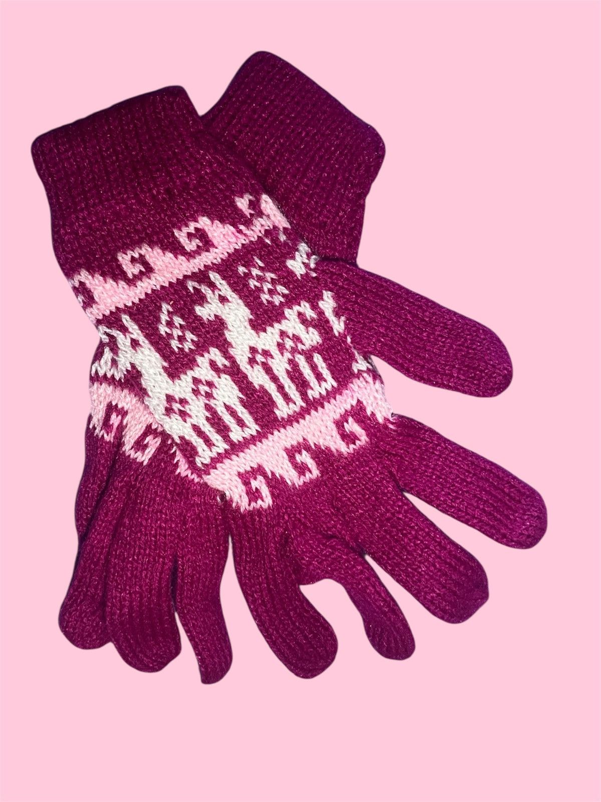 Other Handmade Alpaca Wool Gloves from Peru Size ONE SIZE - 3 Thumbnail