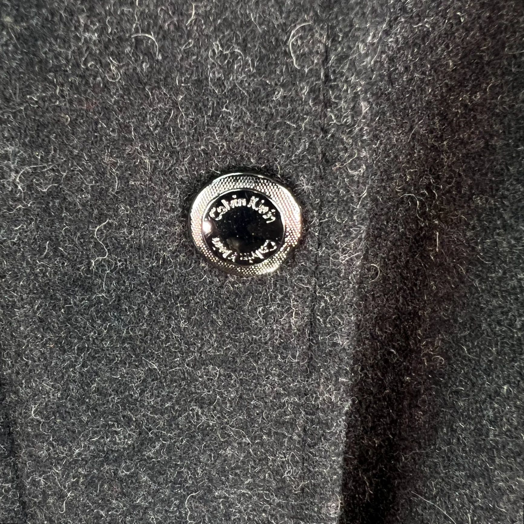 Calvin Klein Calvin Klein Womens Jacket Size 10 Black Wool Blend Collared Long Sleeves Fleece Solid Classic Size L / US 10 / IT 46 - 3 Thumbnail