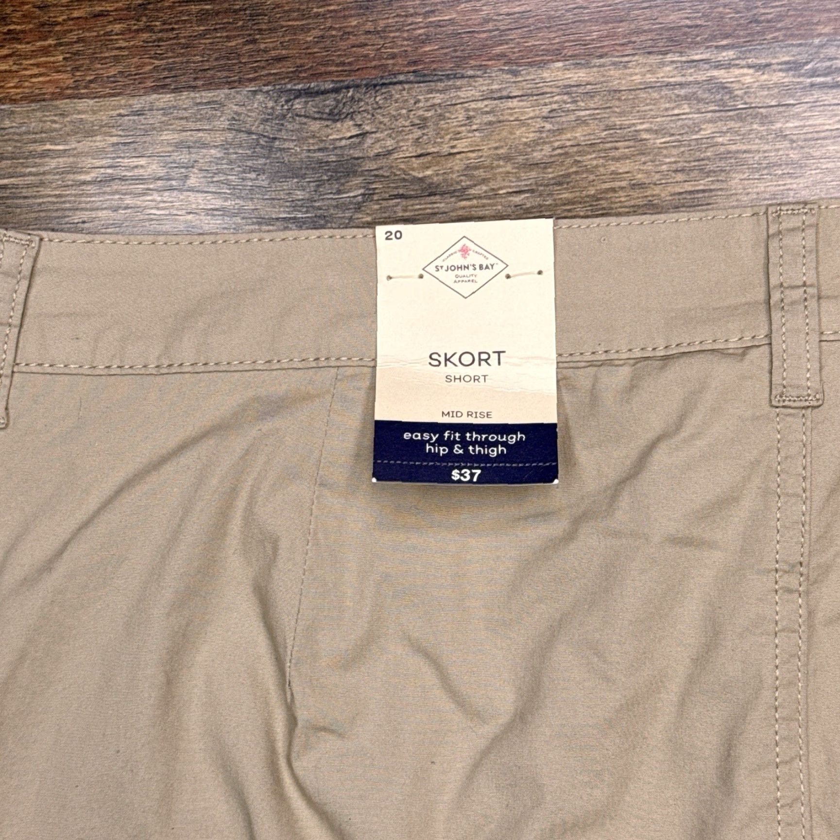 Vintage St Johns Bay Skort Short Womens 20 Tan Mid Rise Stretch New Size 42" / US 20 - 6 Thumbnail