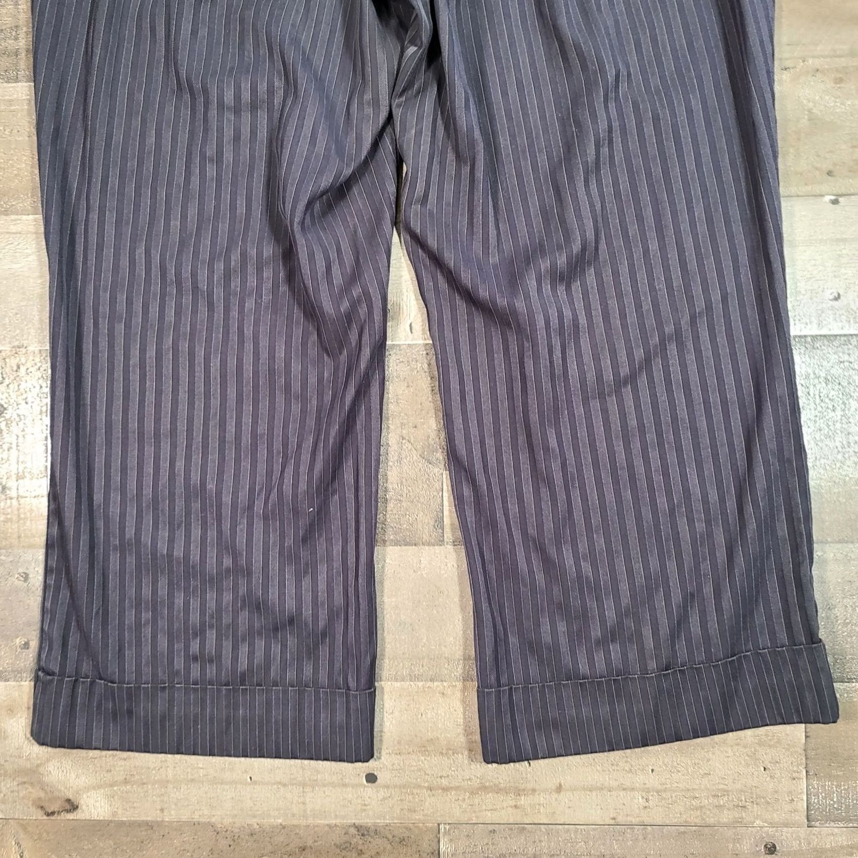 Vintage New York & Company Pants Womens Black Capri Straight Striped Stretch Mid-Rise Size 12 Size 34" / US 12 / IT 48 - 7 Thumbnail