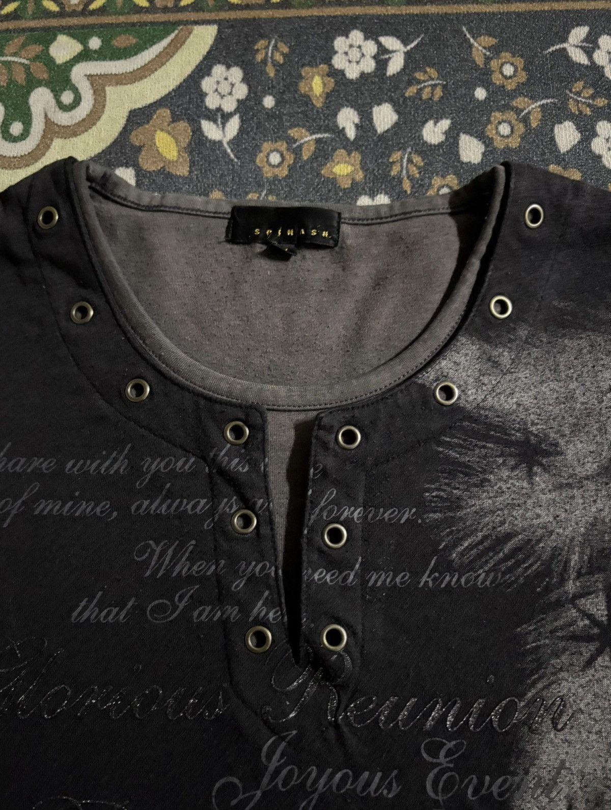 Japanese Brand Vintage Japanese Brand SPINASH Poem Long Sleeve T-Shirt Size US M / EU 48-50 / 2 - 4 Thumbnail