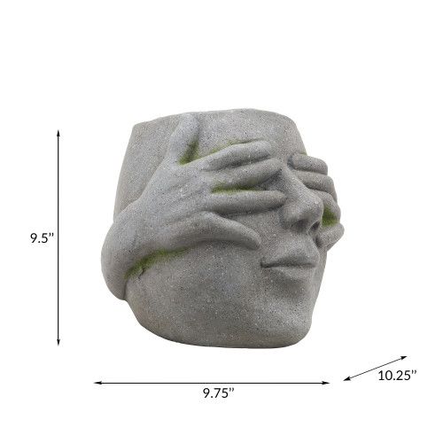 Designer × Homemade RESIN, 9"H NO SEE PLANTER, GRAY Size US L / EU 52-54 / 3 - 8 Thumbnail