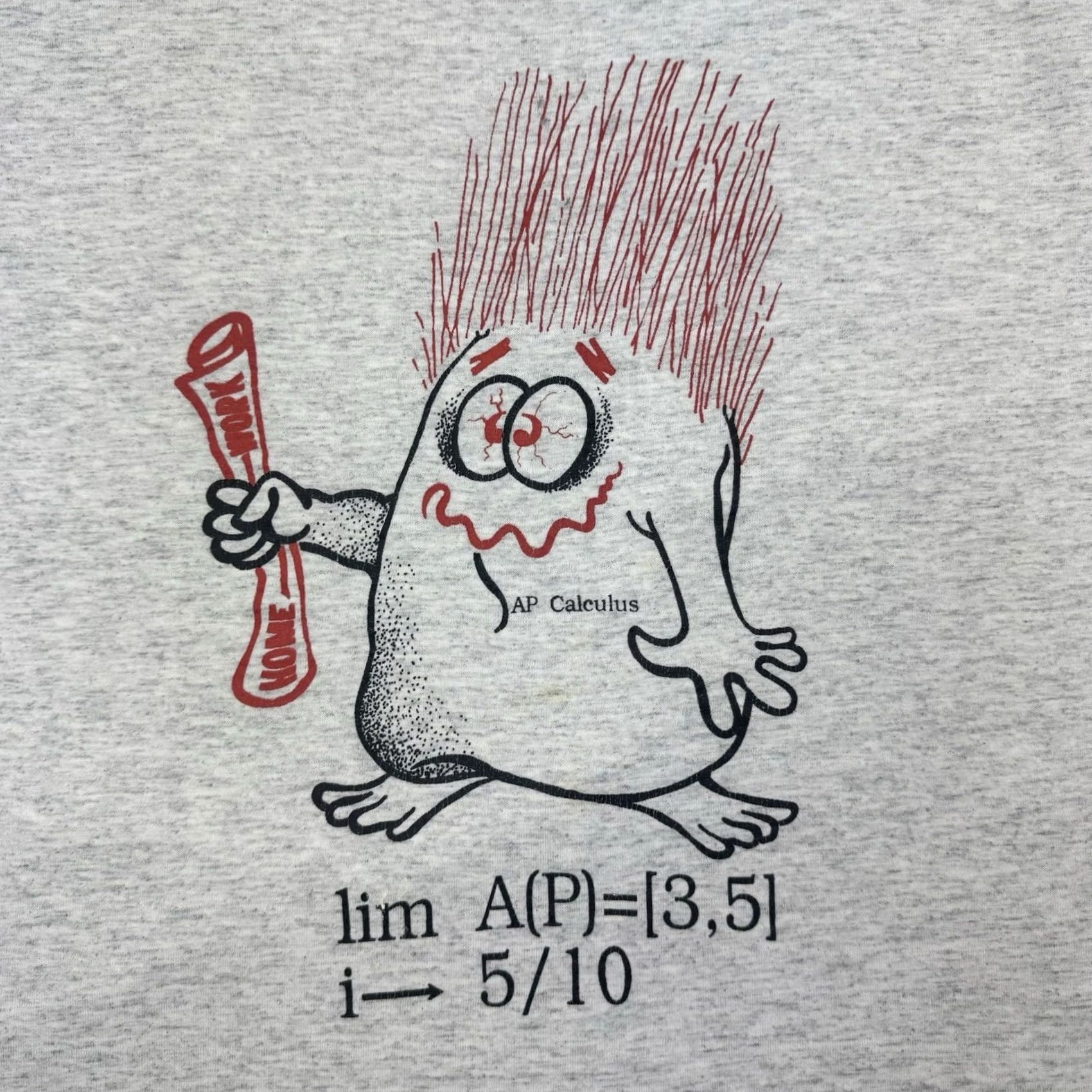 Hanes VINTAGE Hanes T-Shirt Men XL Gray 90s Funny Math School Shirt Mens Size US XL / EU 56 / 4 - 3 Thumbnail