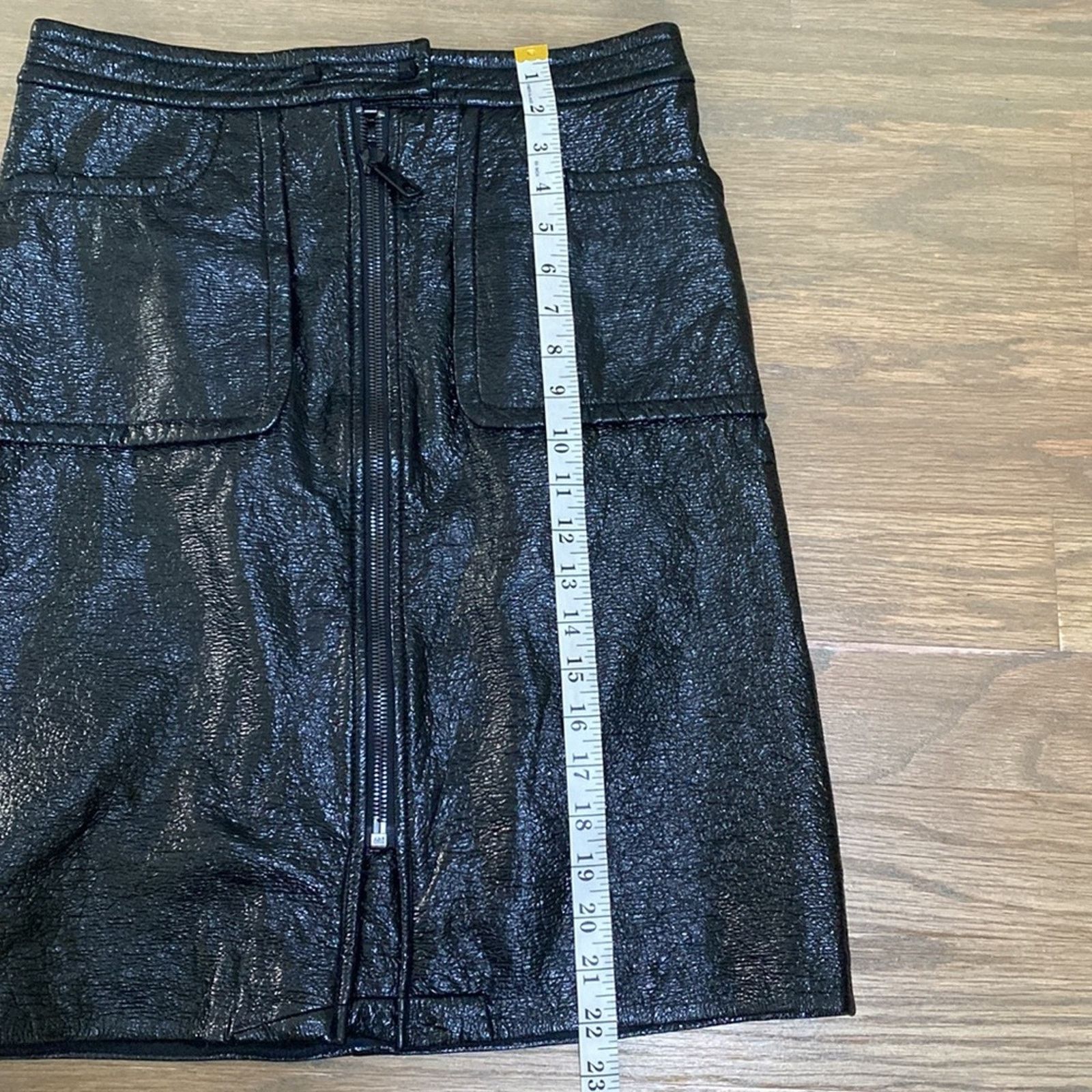 Other Tracy Reese Crinkly Faux Patent Leather Skirt Size 4 Size 27" / US 4 / IT 40 - 6 Thumbnail