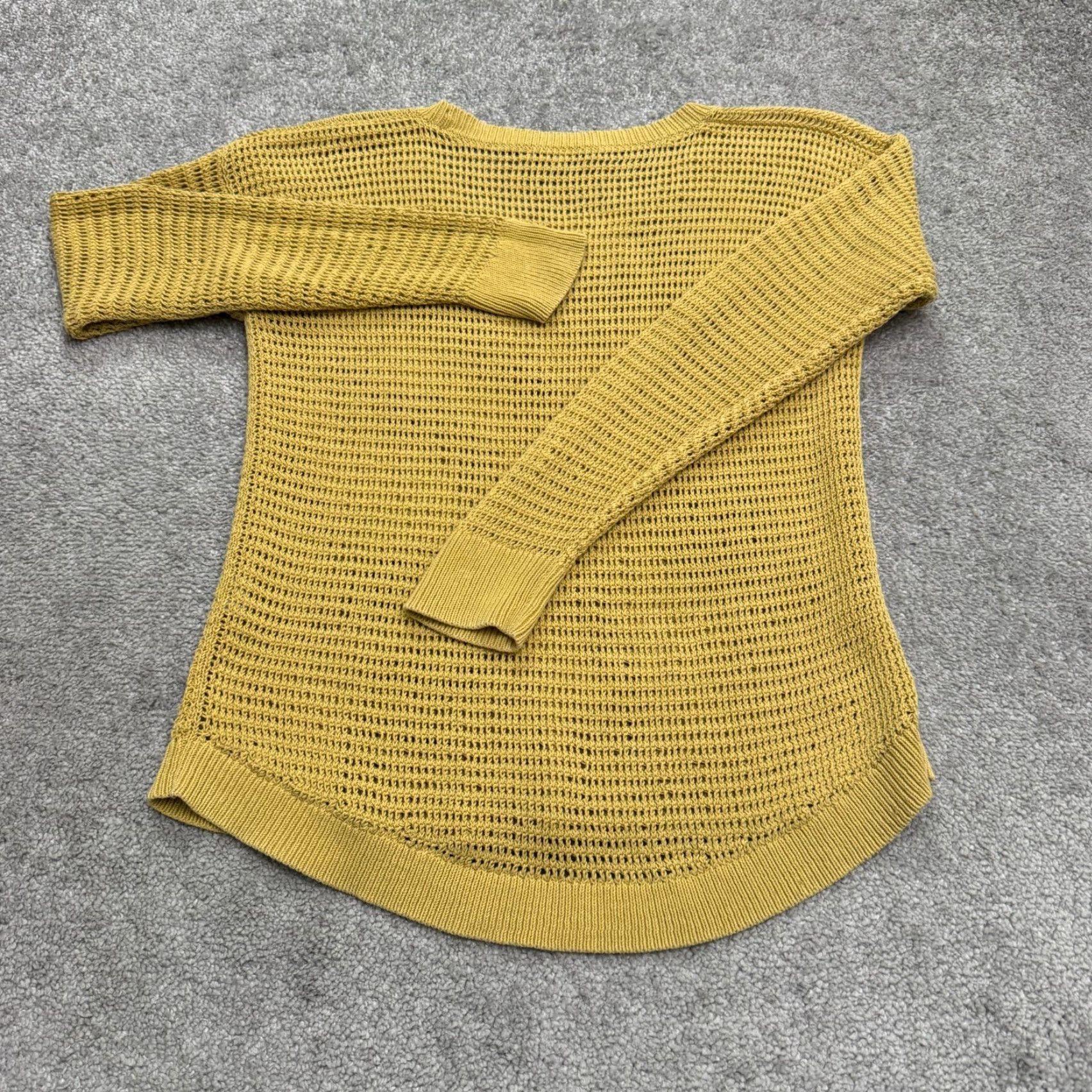 Madewell Madewell Women's Small Casual Fall Sweater Crochet Pullover Long Sleeve Yellow Cotton Streetwear Seasonal Size S / US 4 / IT 40 - 2 Thumbnail