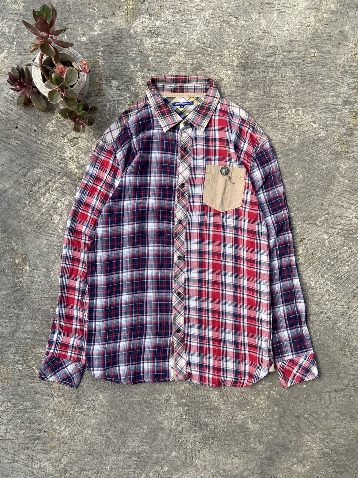 Japanese Brand × semanticdesign Semantic Design Plaid Flannel Shirt Size L / US 10 / IT 46 - 1 Thumbnail