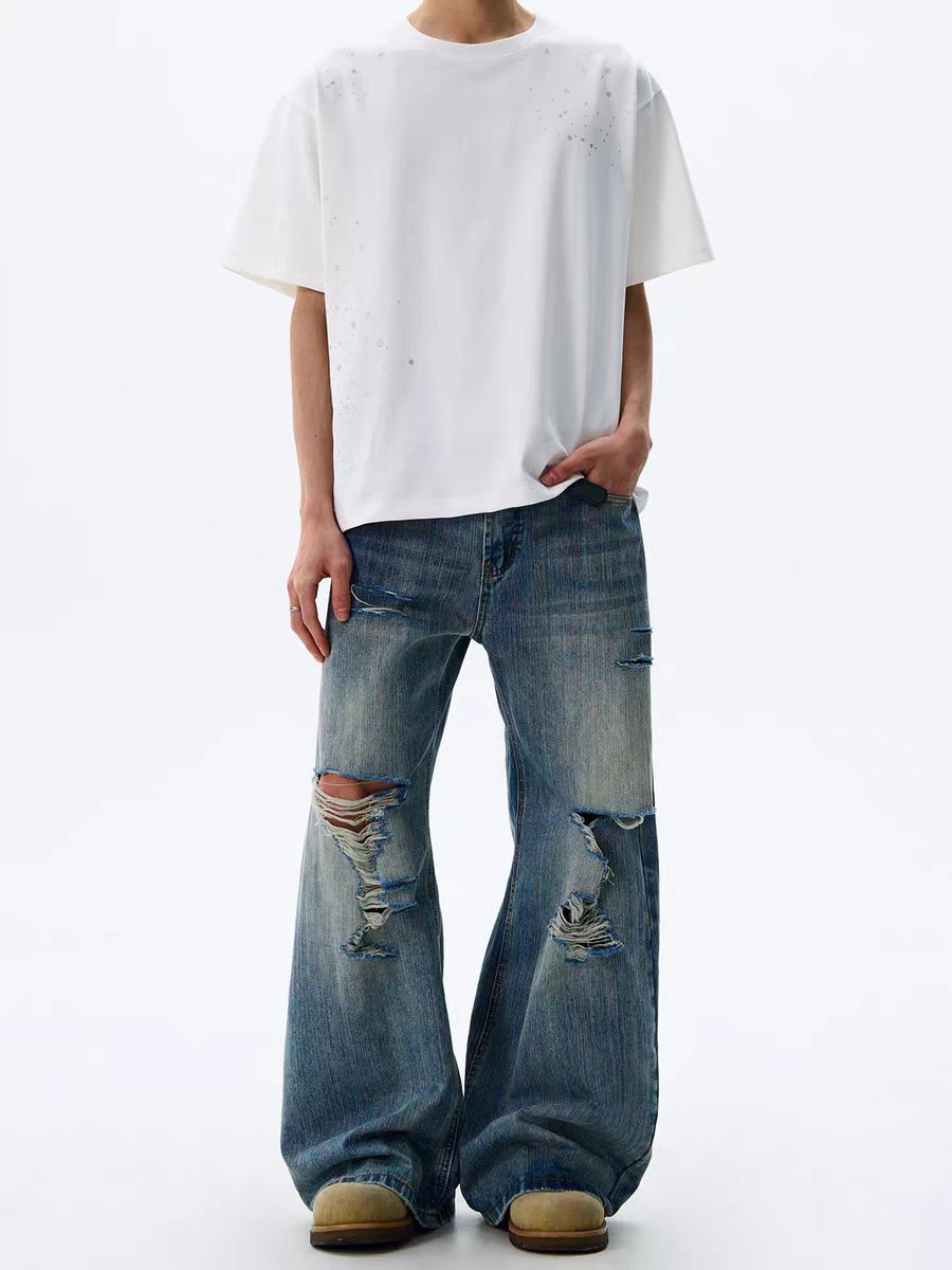 Jean Blue ripped baggy jeans Size US 30 / EU 46 - 2 Thumbnail