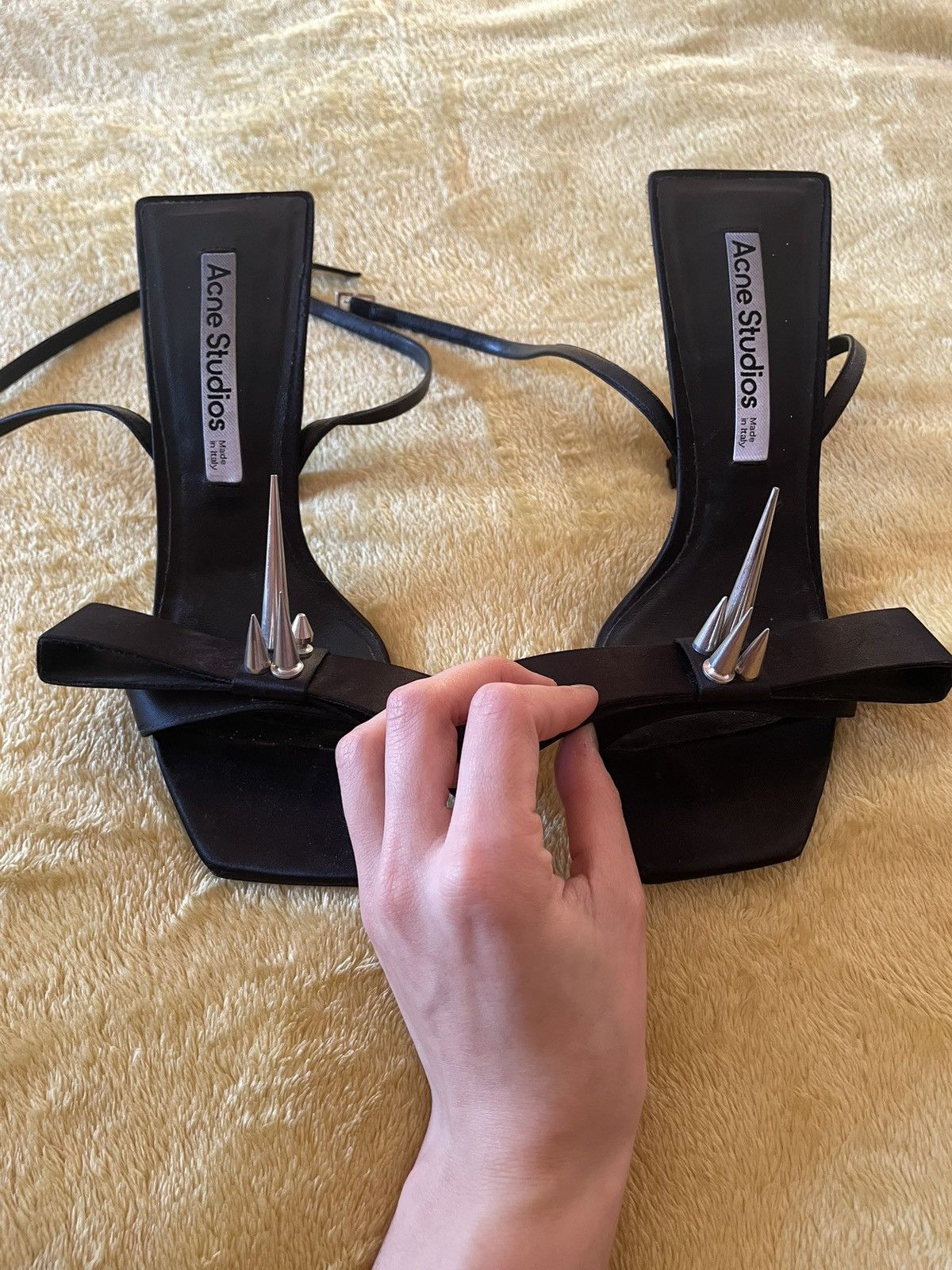 Acne Studios Sample Acne Studios satin spike heels Size US 8.5 / IT 38.5 - 3 Thumbnail