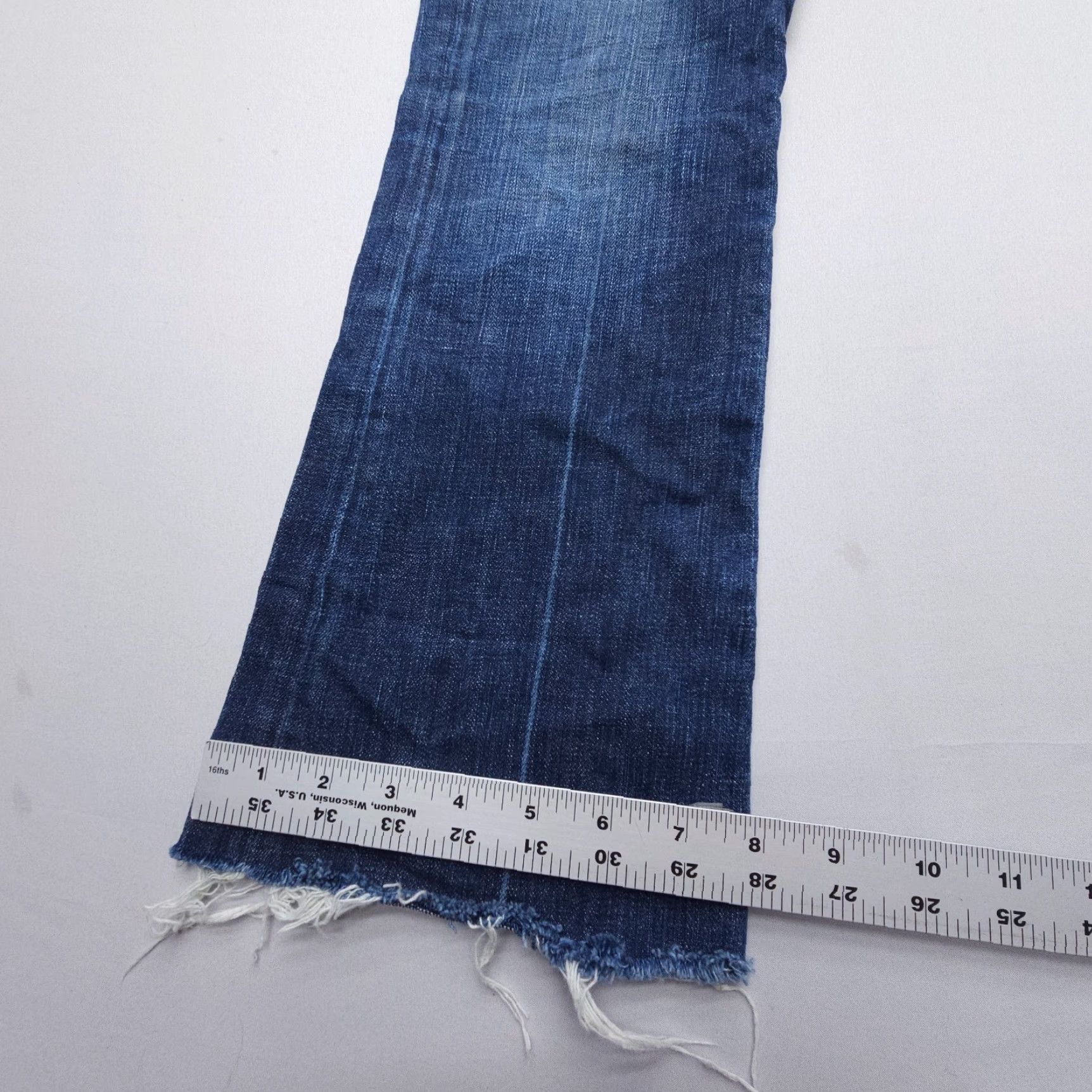 Vintage VINTAGE AG Adriano Goldschmied Jeans Flared Low Rise 27 Dark Wash Blue 27" Inseam Womens Boys? Size 27" / US 4 / IT 40 - 6 Thumbnail