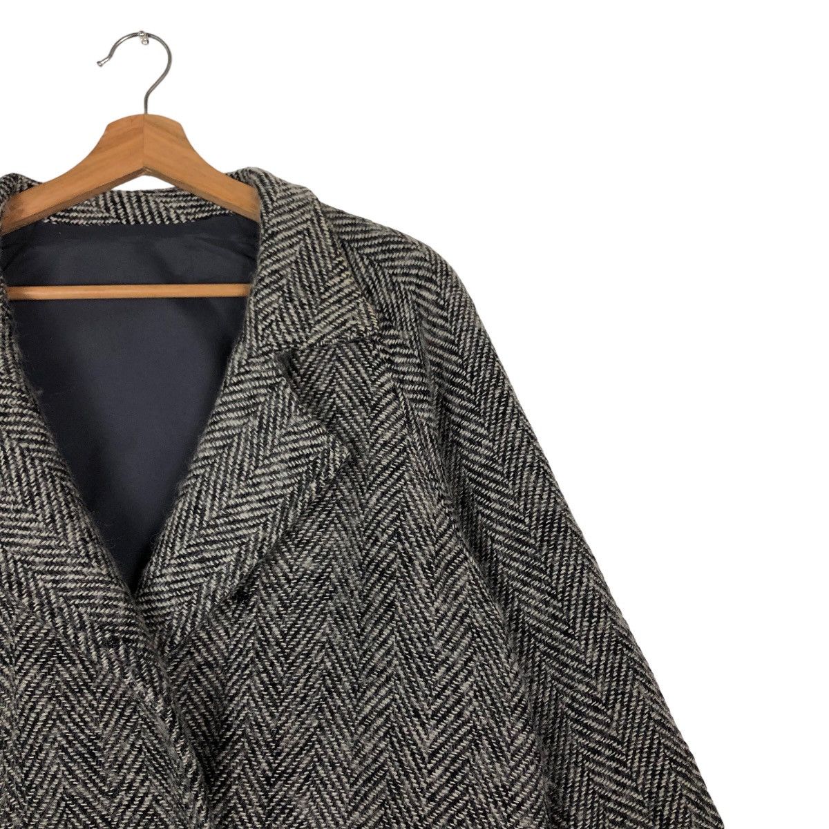 Japanese Brand 🔥Issey Miyake Design Wool Long Jacket Herringbone Size US M / EU 48-50 / 2 - 6 Thumbnail