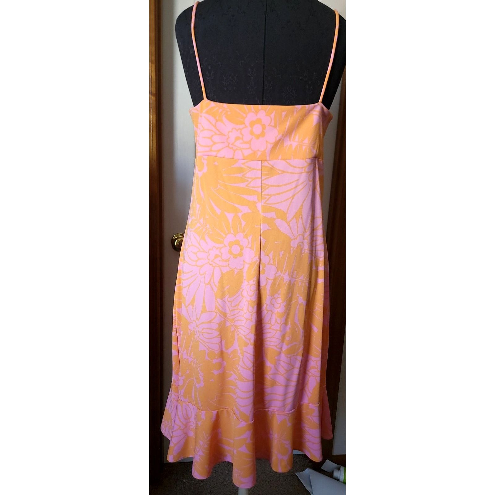 Michael Kors Michael Kors Women’s Pink Orange Floral Slip Dress – Size L Size L / US 10 / IT 46 - 2 Thumbnail